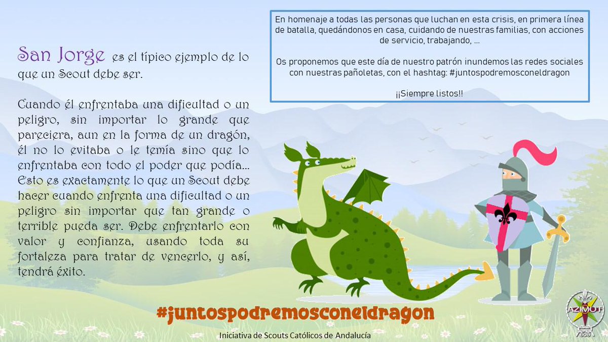 azimut608's tweet photo. ¡FELIZ SAN JORGE!
Emulemos a nuestro patrón y venzamos al dragón
#juntospodremosconeldragon https://t.co/87flHBZsVt