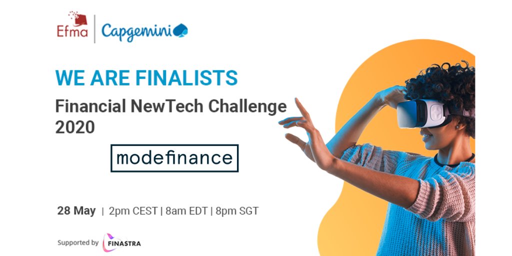 We are finalists 🍾

May 28th, mark it in your calendars: during the @Efma_news &amp; <a href="/Capgemini/">Capgemini</a> online event, we'll discover the #Fintechvisor challenge winners!

Info and registration here: efma.com/registerfintec…