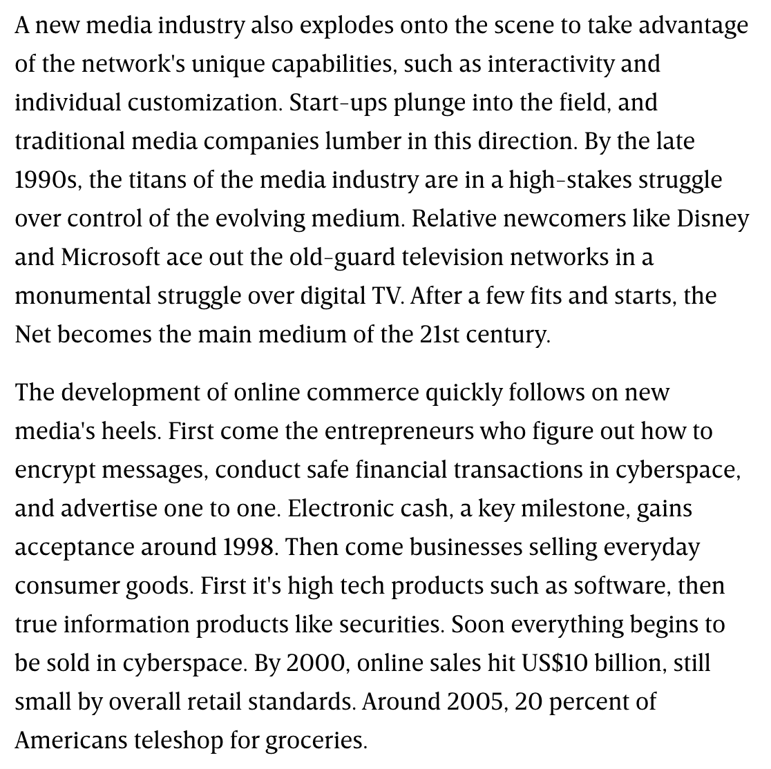 Some of the few relatively prescient parts of "The Long Boom: A History of the Future, 1980–2020" by  @peteleyden and  @peterschwartz2 from  @wired's July 1997 issue