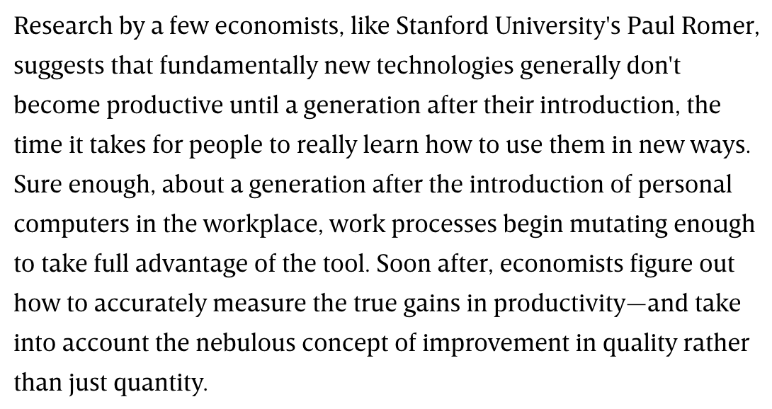 Some of my favorite paragraphs from "The Long Boom: A History of the Future, 1980–2020" by  @peteleyden and  @peterschwartz2 in  @wired's July 1997 issue: how we solved that pesky economy