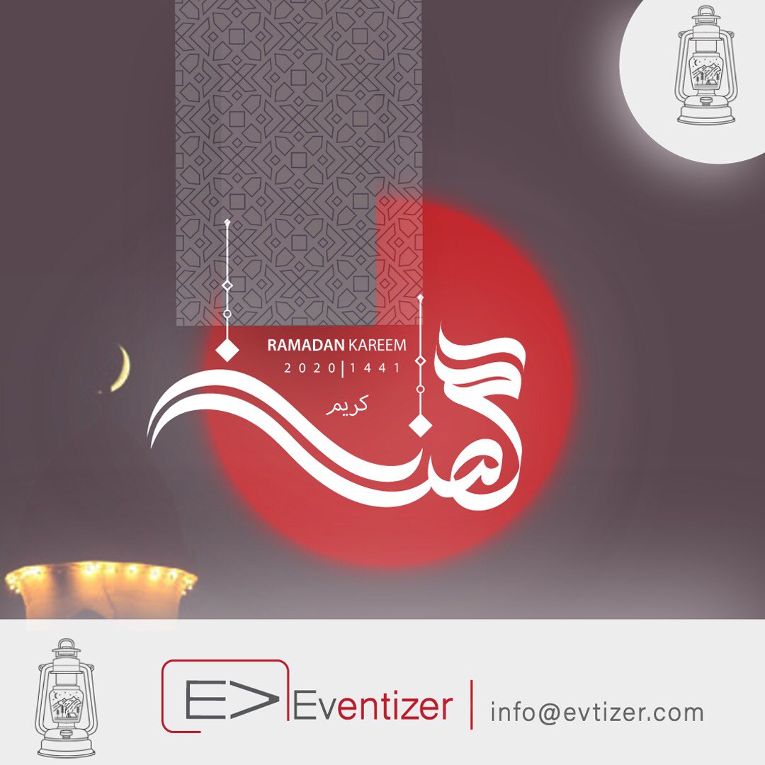 Evtizer's tweet photo. أُسرة مؤسسة Eventizer تُهنئكم بحلول شهر رمضان المبارك 🌙  
نسأل الله تعالى أن يحفظ البلاد والعباد وأن يرفع عنا الوباء والبلاء 🤲🏼

#رمضان_كريم https://t.co/7pgDPX1mHH