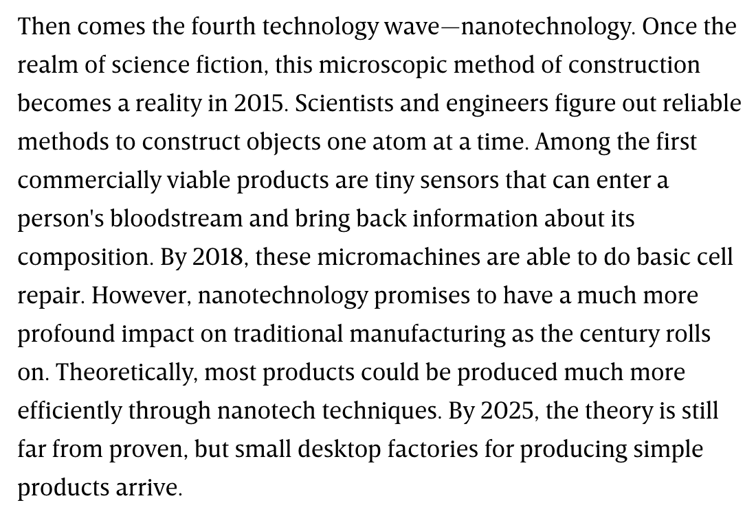 The Long Boom authors were more correct about transistor counts in CPUs than about the impact technology would have on society, which is usually the case with futurists. Their whole job is to sell technological advances as unidrectional progress