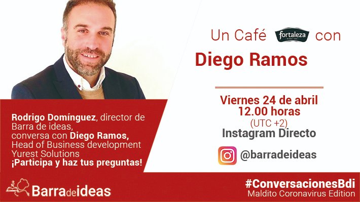 ¿Cambio tecnológico? Cambio de mentalidad
Mañana en las #ConversacionesBdi hablamos con Diego Ramos, de Yurest Solutions sobre transformación que se nos viene encima. A las 12.00 horas tomaremos un café en nuestro perfil de Instagram.