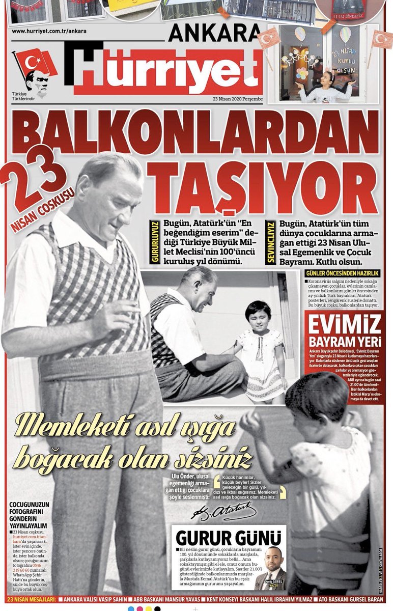 Ksktuncay's tweet photo. #23NisanKutluOlsun #23NisanUlusalEgemenlikveCocukBayramı #Ataturk https://t.co/zViBXTsMXV