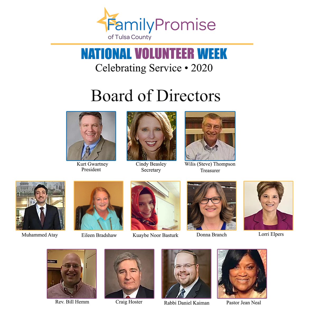 We are so thankful for our amazing board of directors. Thank you for donating your time, talents, and treasure to end homelessness...one family at a time! #volunteerrecognitionweek