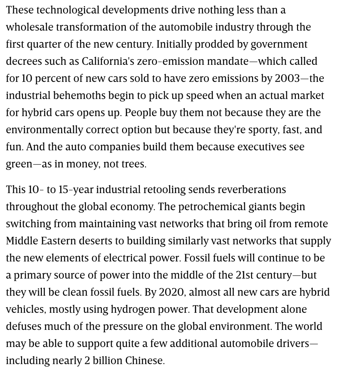 And we did it all thanks to the invaluable partnership between business and industry, working together to make cleaner skies and ecologically responsible means of transportation! (from "The Long Boom: A History of the Future, 1980–2020" in  @wired)