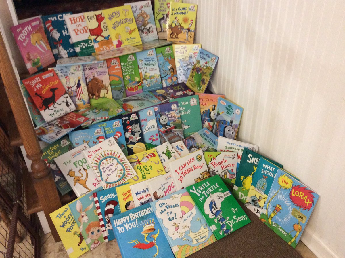 Before and after tagging new Dr. Seuss books at home.  Stay safe🤗
#hcslibrarymedia #hcsleads #odeleads