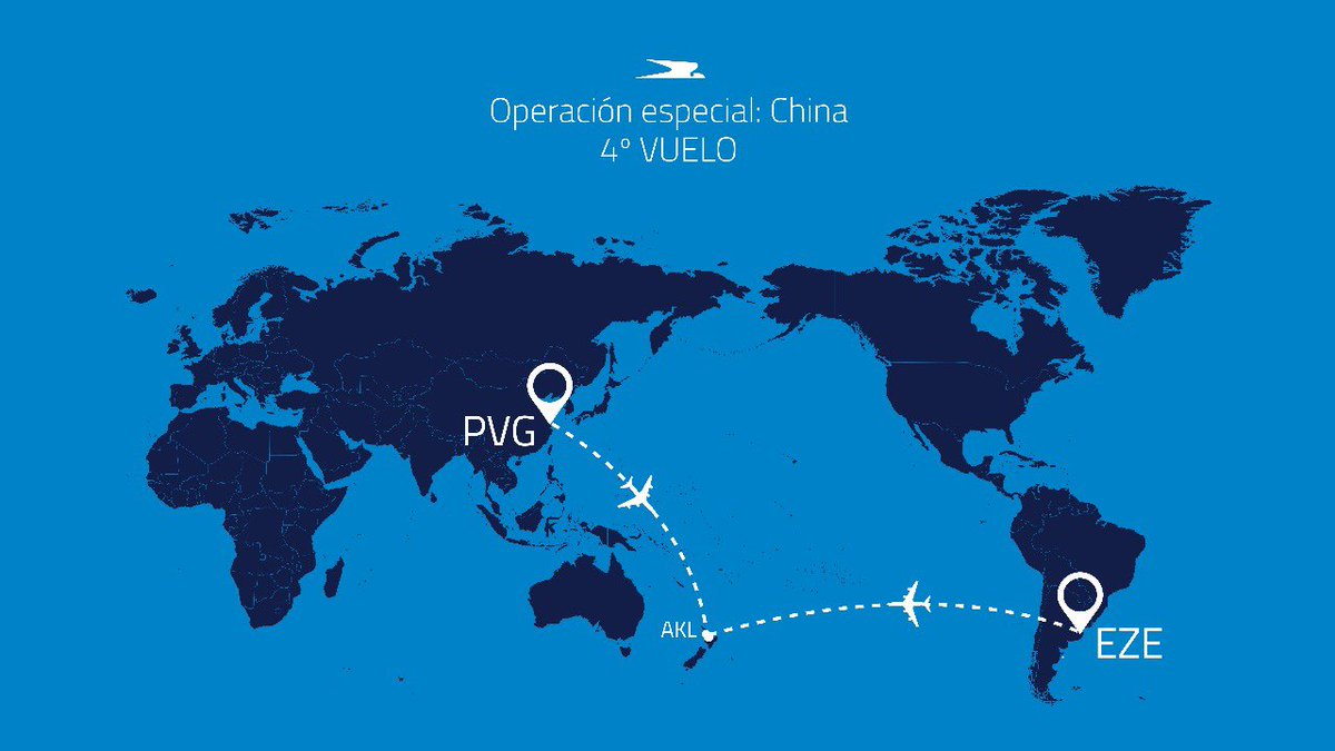 Cuarto vuelo a China ✈️ | Hoy 23:30 hs. veremos partir desde Ezeiza hacia Shanghái un nuevo vuelo encargado de traer al país insumos médicos. Volaremos cada vez que sea necesario. #AerolineaDeBandera