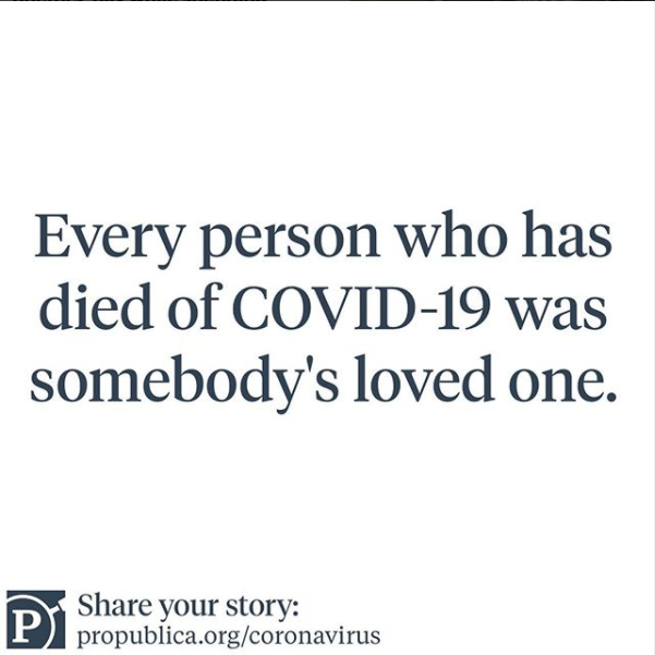 And share your story with us. Are you…Waiting on your stimulus check?  https://propub.li/3bwNxxd Working on the frontlines?  https://propub.li/3bwNxxd Grieving the loss of a loved one to COVID-19 — or know someone who is?  https://propub.li/3bwNxxd 