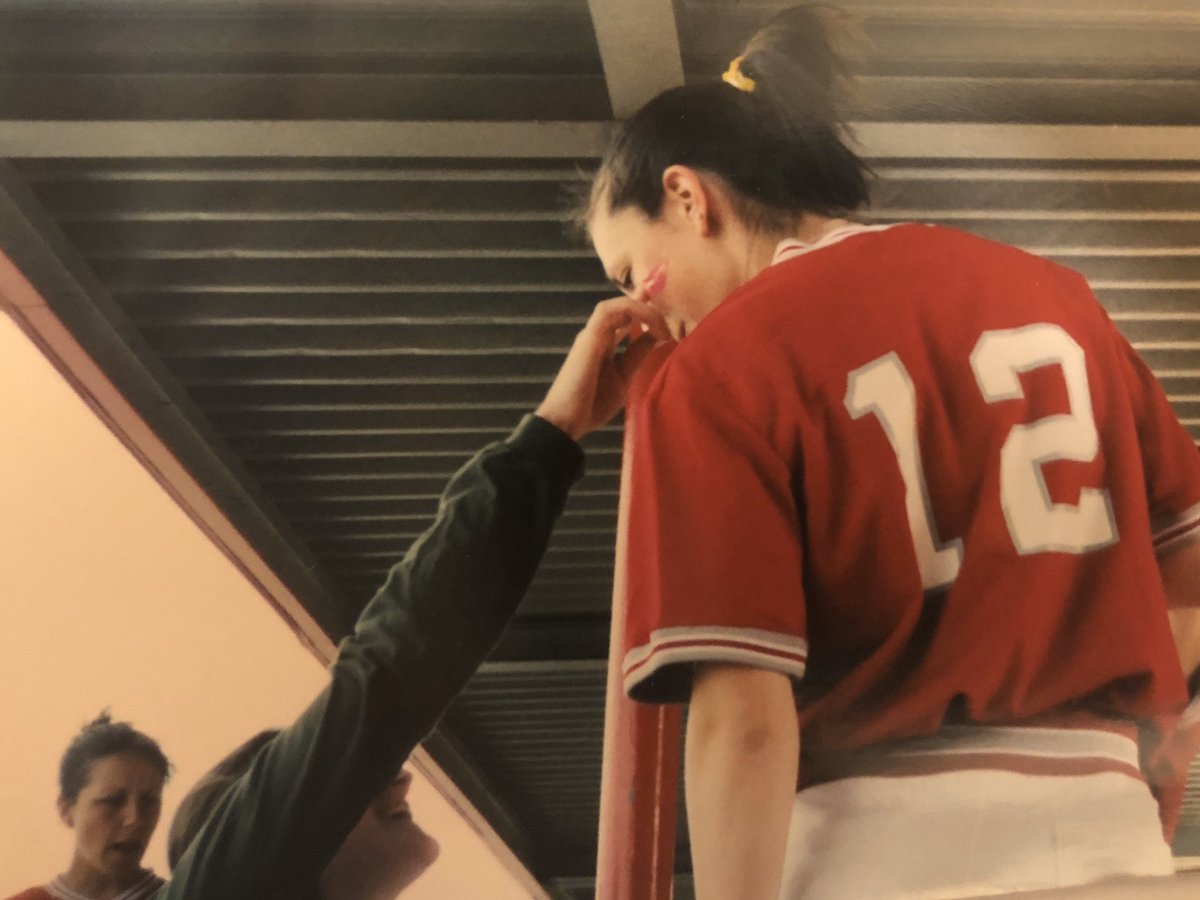 nkotbfan121212's tweet photo. #ThrowbackThursday #UDspirit @UpperDubSuper Some of my favorite memories from UD were being a Lady Card softball player. You may recognize someone in the background! Thank goodness they finally updated the uniform! There were like 3 decades of sweat in them in 2000! https://t.co/g1FfjLebH8