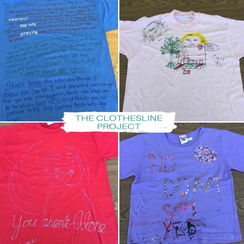 UTCSAW's tweet photo. The virtual #clotheslineproject for #SAAM2020 displaying tshirts created by students who were victims of violence telling their story of abuse, survival, or hope. #uttogether #wecanstoptheviolence #webelievesurvivors https://t.co/w6JbYgcwY4