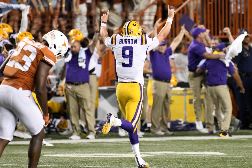 On Joe Burrow's breakout night in Austin, the night he waved goodbye to Texas fans and called his shot from the ground on 3rd-and-17. It was the night the world learned Burrow was a top QB. "I always kinda knew it," he said. https://theathletic.com/1193065/2019/09/08/lsu-football-texas-joe-burrow-quarterback-passing-game/