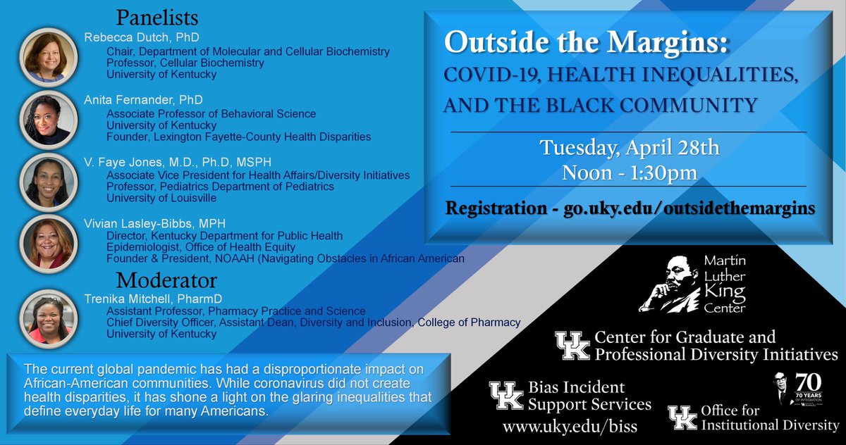 Join us on Tuesday for a conversation on COVID-19, health inequalities and the black community! You do not want to miss it!