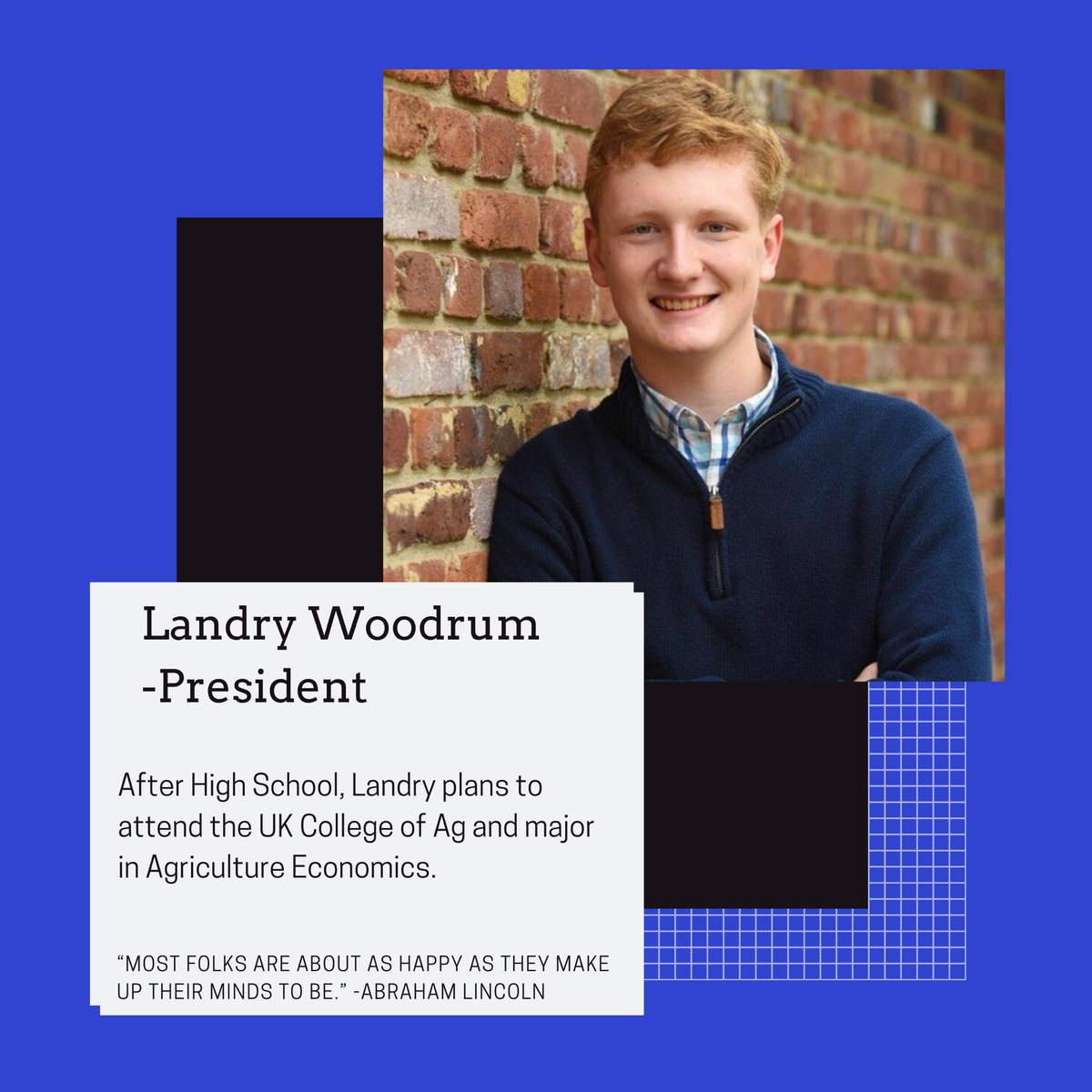 This is the last Senior Spotlight! Due to the short year Seniors are experiencing we want to show them some love &amp; support during this difficult time! We will have the website posted tomorrow for anyone to go check out! 

In the mean time, check out Landry Woodrum! Our President!