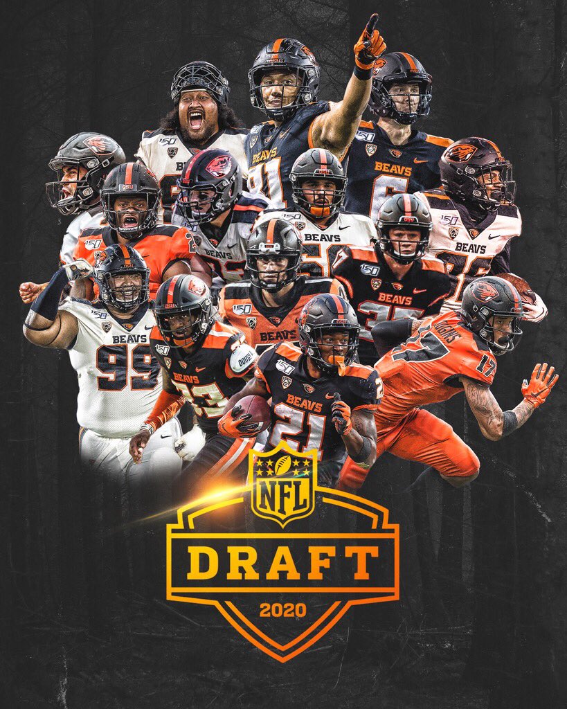 BeaverFootball's tweet photo. Good luck in the @NFLDraft! 

Tune in April 23-25. #GoBeavs https://t.co/XaiXwQliWW