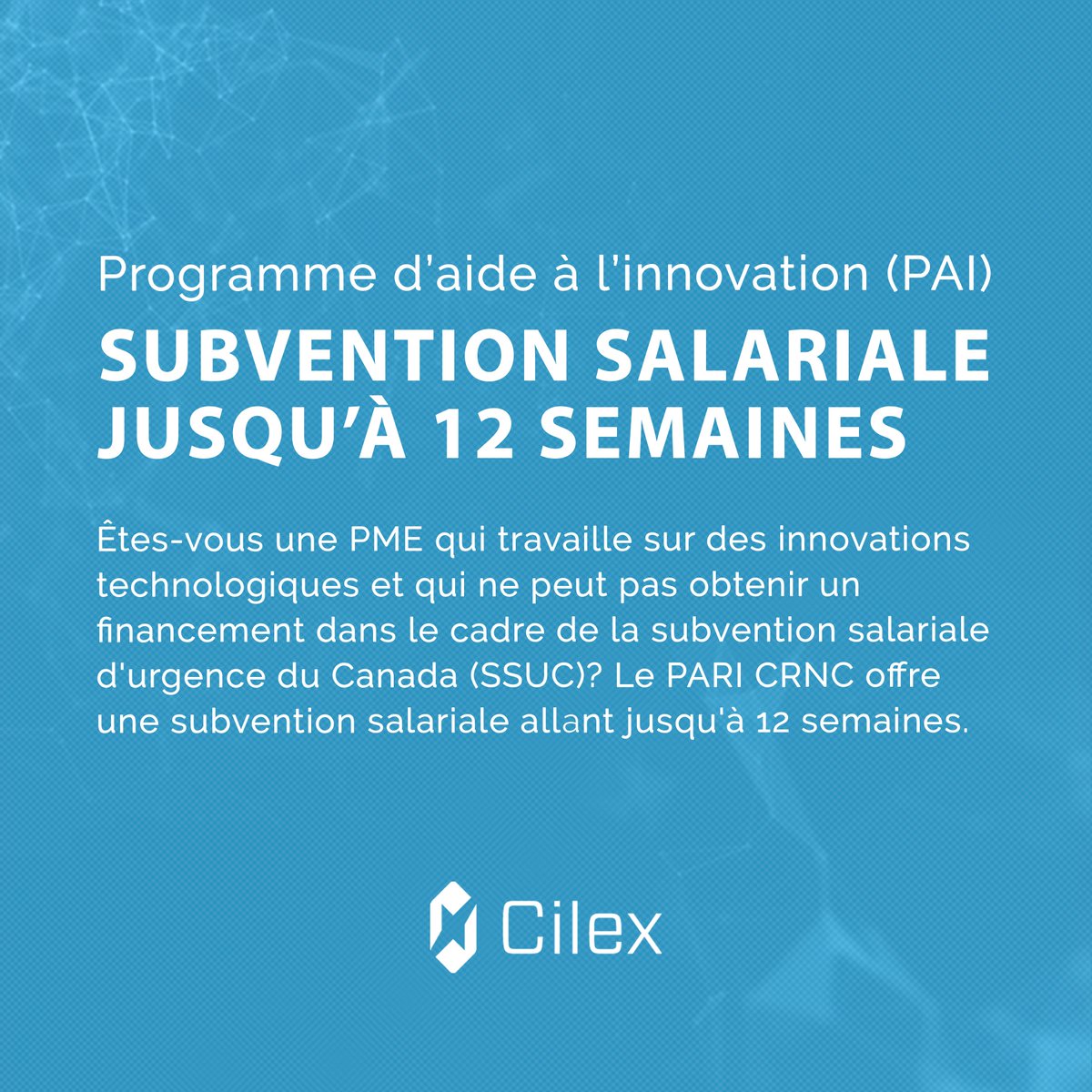 Vous avez jusqu'au 29 avril, à 23h59 (HE), pour soumettre votre demande pour le Programme d'aide à l'innovation. 

nrc.canada.ca/fr/soutien-lin…

Contactez-nous si vous avez des questions!