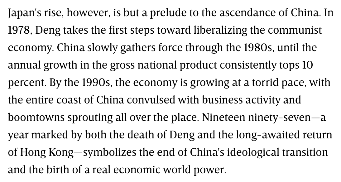 Sure, anyone could call China's economic rise in 1997, but it takes special talent to get most of the details wrong. Right now China is exporting transportation technology across Asia and into Europe and Africa through the Belt and Road project