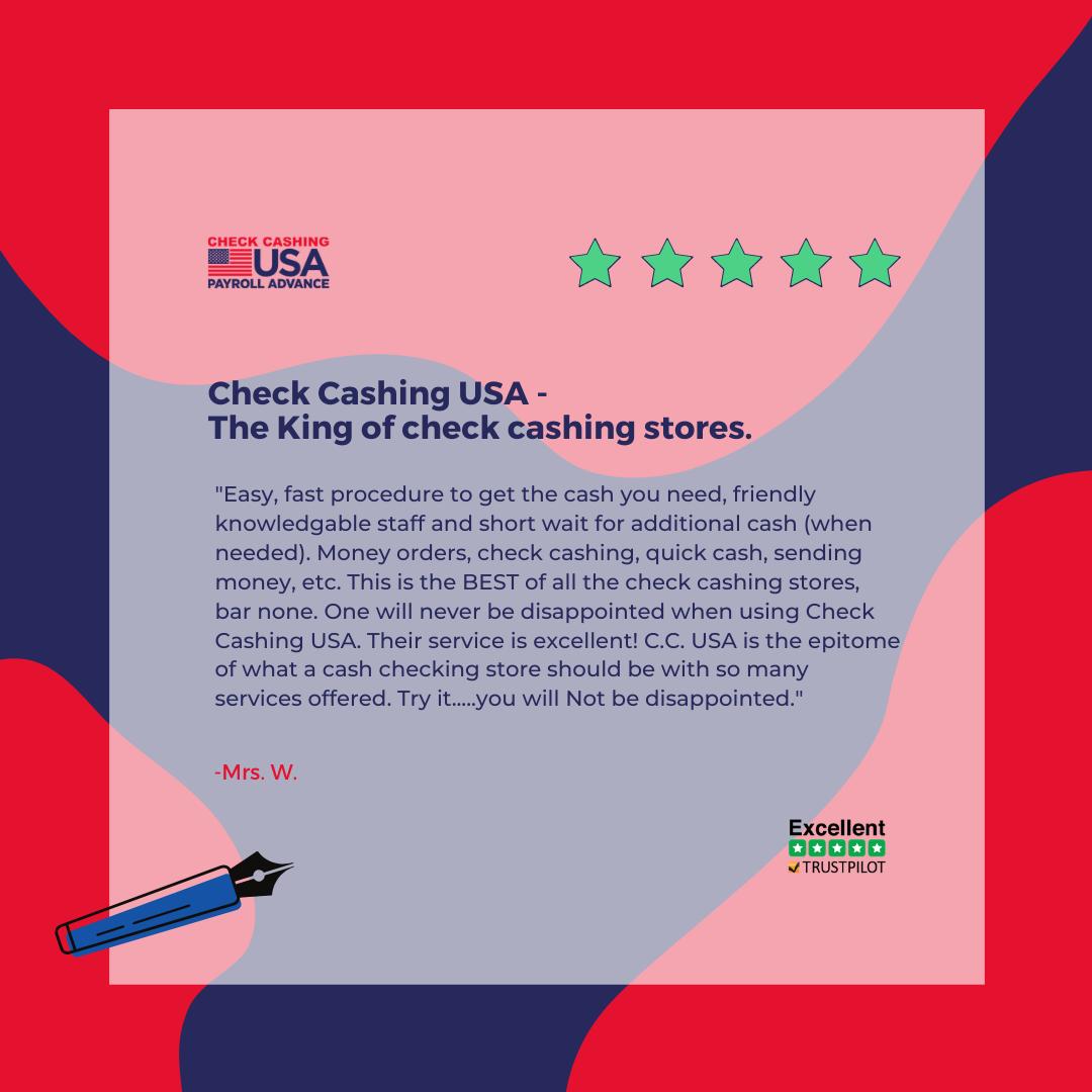 CheckCashingUSA's tweet photo. We couldn’t be happier about your positive experience with Check Cashing USA, Mrs. W! Thank you for your feedback. ❤️

#CheckCashingUSA #CheckCashing #Feedback #PaydayLoans #PersonalLoans #PaydayAdvance #Loans #CashAdvance https://t.co/Z0vrAImcOu