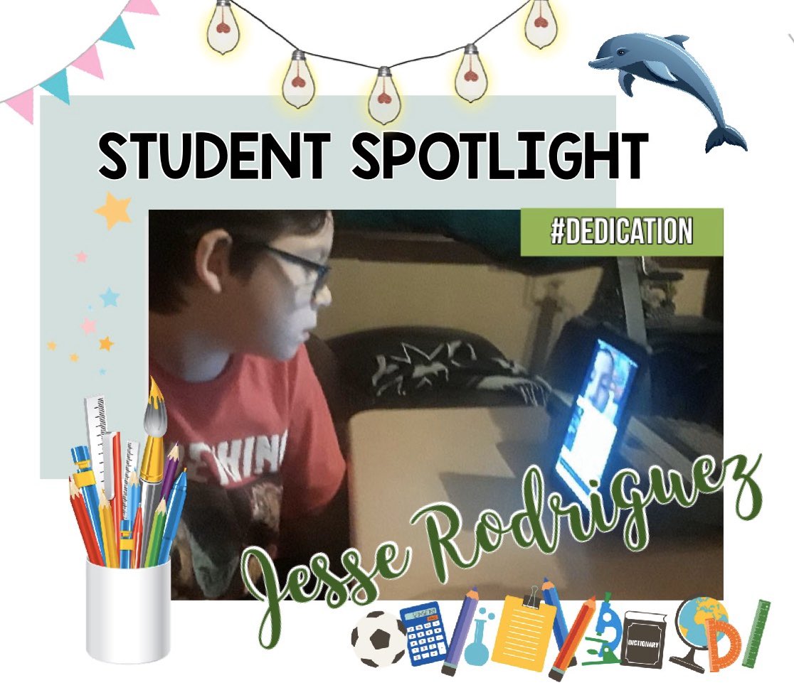 Guerra4856's tweet photo. ⭐️Student Spotlight⭐️
Jesse Rodriguez 

We are so proud of Jesse’s dedication toward his school work during this trying time of distance learning.
We want you to know that we see you and appreciate all that you are doing! Keep up the great work! 💙#4thgrade @LISDSanchezOcho https://t.co/9cViLw7A8A