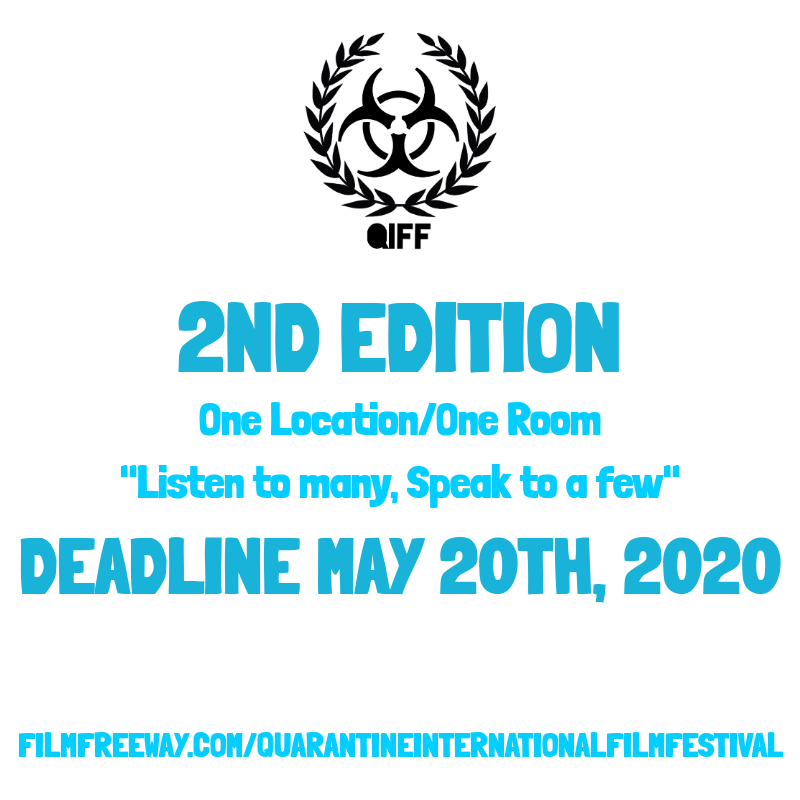 OUR SECOND EDITION IS LIVE! 
Check out our full rules on <a href="/FilmFreeway/">FilmFreeway</a> 
#QIFF2020 #SelfIsolation #film 

filmfreeway.com/QuarantineInte…
