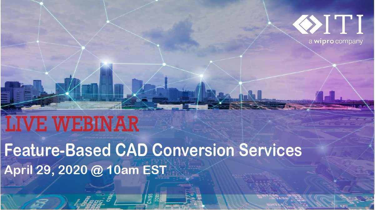 ITI_Global's tweet photo. Register for our #ITI Feature-Based #CAD #ConversionServices webinar, April 29, 2020 at 10:00 am EST.
Learn how our services enable the reuse of your #CAD data, saving time and money. Register ๐ https://t.co/qgaBL9DFeV https://t.co/YdwHgP0WlC
