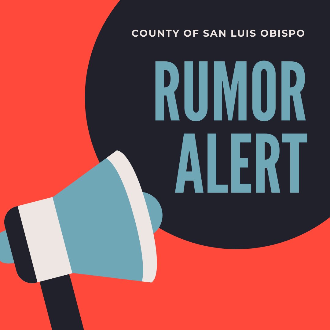 slocountyoes's tweet photo. RUMOR: We've heard rumors that SLO County plans to reopen May 1. THIS IS NOT TRUE. Despite what some news outlets are reporting, currently there's no reopening date for the County. We're receiving input from local orgs to develop a phased reopening plan but it's not yet complete. https://t.co/WDazLIj4CQ