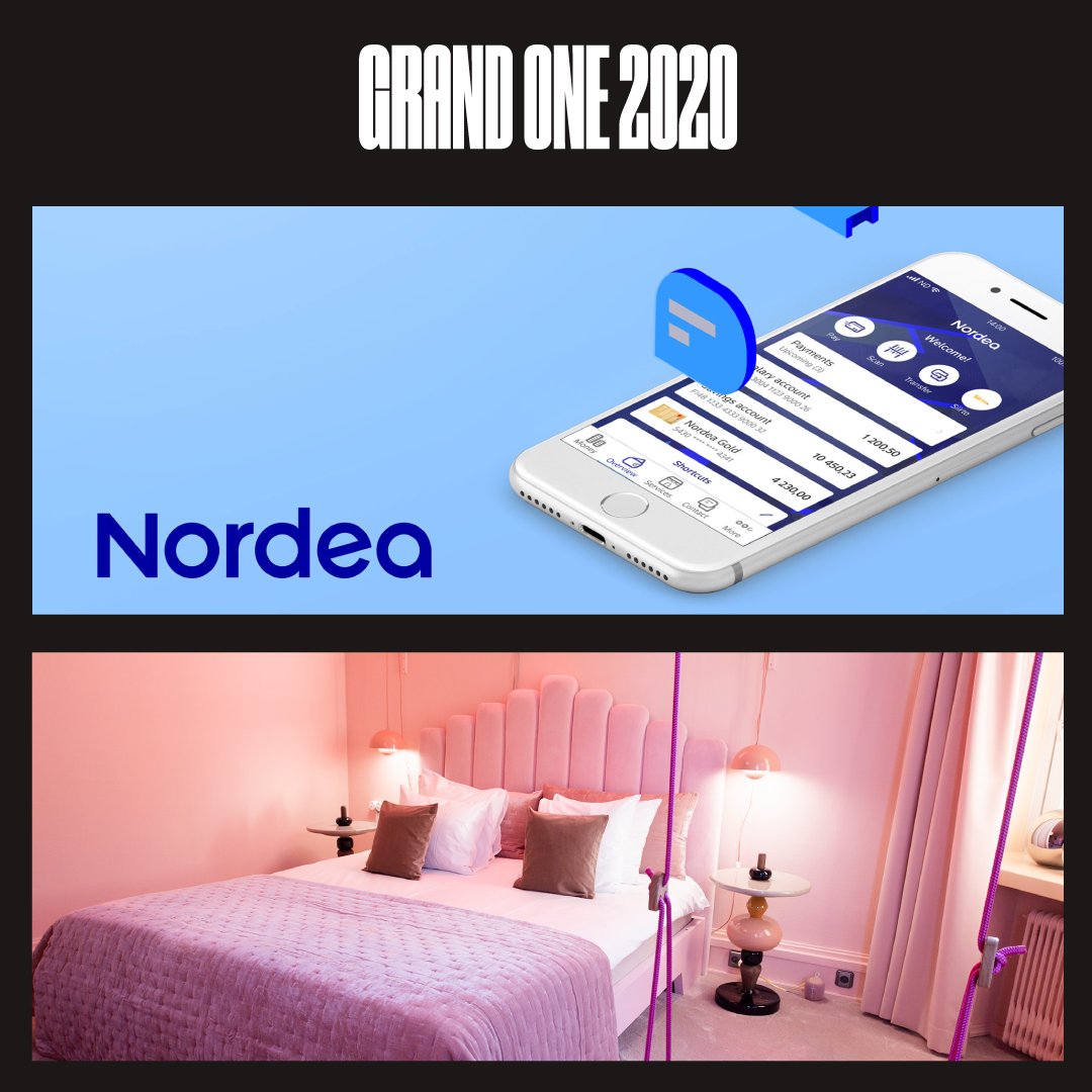 grandonefinland's tweet photo. 🏆GRAND PRIX (Palvelut): Nordea Mobile - Delight and empower 
🏆GRAND PRIX (Kampanjat): Sweet Suite 

Onnittelut @Nordea_FI sekä Sweet Suite -kampanjan asiakas @ValioFi  ja tekijät @SekHelsinki, @StudioPlenty ja @dagmar_fi!

https://t.co/iJ7R7ahfg1 https://t.co/Bt5Wjbl0oK