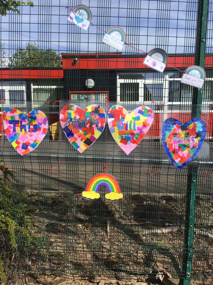 missgriffithsy6's tweet photo. A message from the key worker children at @sneintonprimary. Thank you to Ms Yon and Mrs Pruszak for helping add a little colour to our lives in the strange time. #thisstormwillpass #togetherwecanachieve https://t.co/huR6prCSQY
