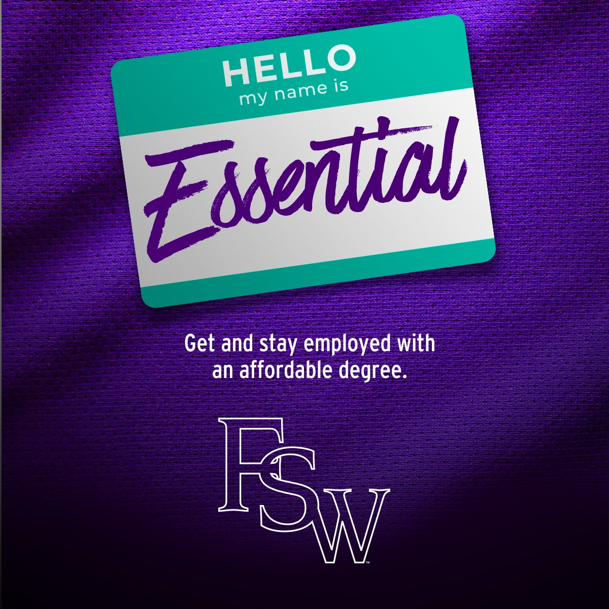 FSWCollege's tweet photo. Apply today for summer and fall enrollment: https://t.co/7INLpZbKqy
Make an educated decision! Graduate🎓 debt-free with an essential degree! #ChooseFSW https://t.co/m6BcSfQ0Zs