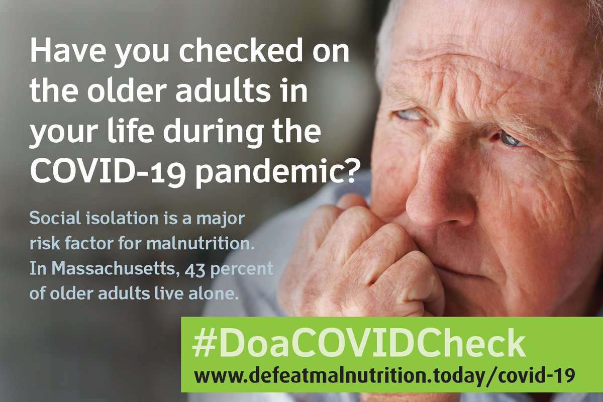 CBES_Connection's tweet photo. Many older Americans are homebound and isolated due to #COVID19. Become aware of their risk for #malnutrition and how you can #DoaCOVIDCheck to help to protect them. https://t.co/8uyjR2D7Ly https://t.co/W33s4chUXk