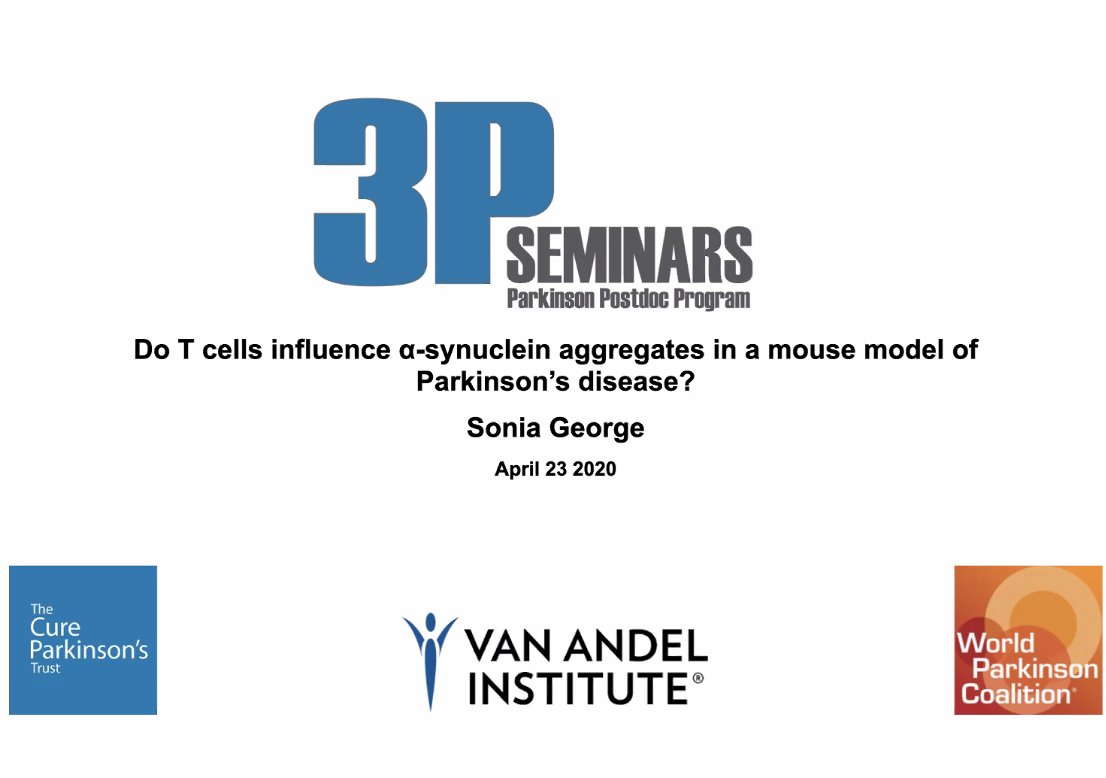 Today Sonia wil will be discussing T cells & their role in a-synuclein aggregation