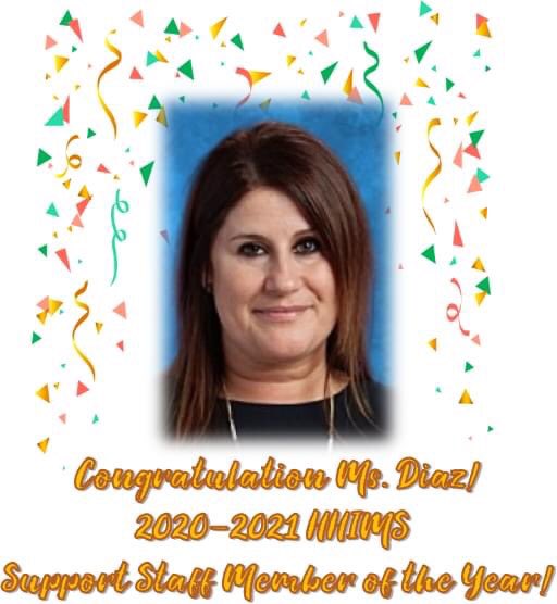 HHIMS_Stingrays's tweet photo. Congratulations to Mrs. Diaz , our new HHIMS Support Staff Member of the Year!! #BCSDProud #StingrayPride #HHIStrong 🥳🎉 https://t.co/dqLzWVapeJ