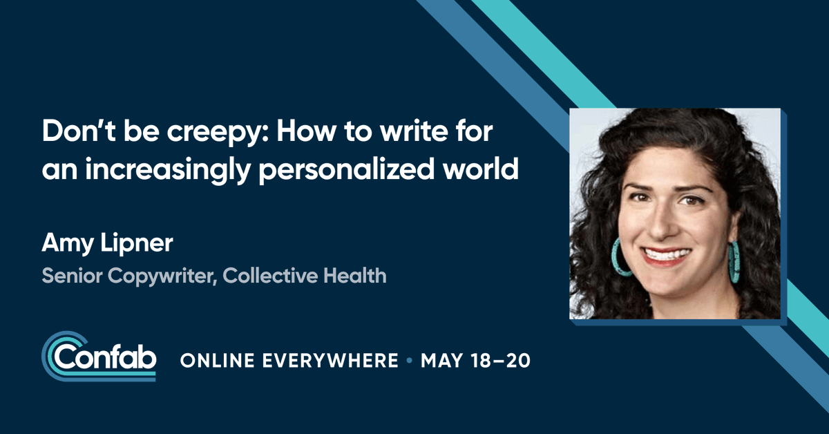ConfabEvents's tweet photo. When it comes to personalization, it’s all too easy to err on the side of trying to be clever (and ending up creepy). Get @waywardaim’s expert guidance on how to walk the line.
https://t.co/jLIDXR3xxp #Confab2020 https://t.co/0elG7tv31q