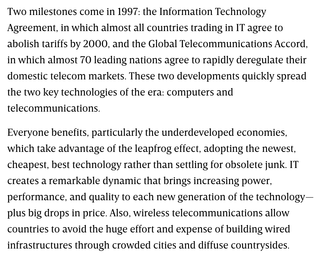 Trade deals were a feature, not a bug, you see. We can fuel the global economy with "openness" and "juicing" because trade always means jobs etc etc (from  @wired's 1997 piece "The Long Boom: A History of the Future, 1980-2020")