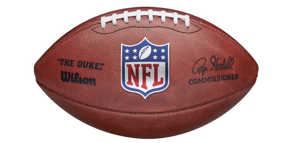 darrenrovell's tweet photo. JUST IN: The NFL official game ball by @WilsonFootball gets an update for the 2020 season as the metallic shield gets blue, red and silver colors. https://t.co/Aq6GggcezB