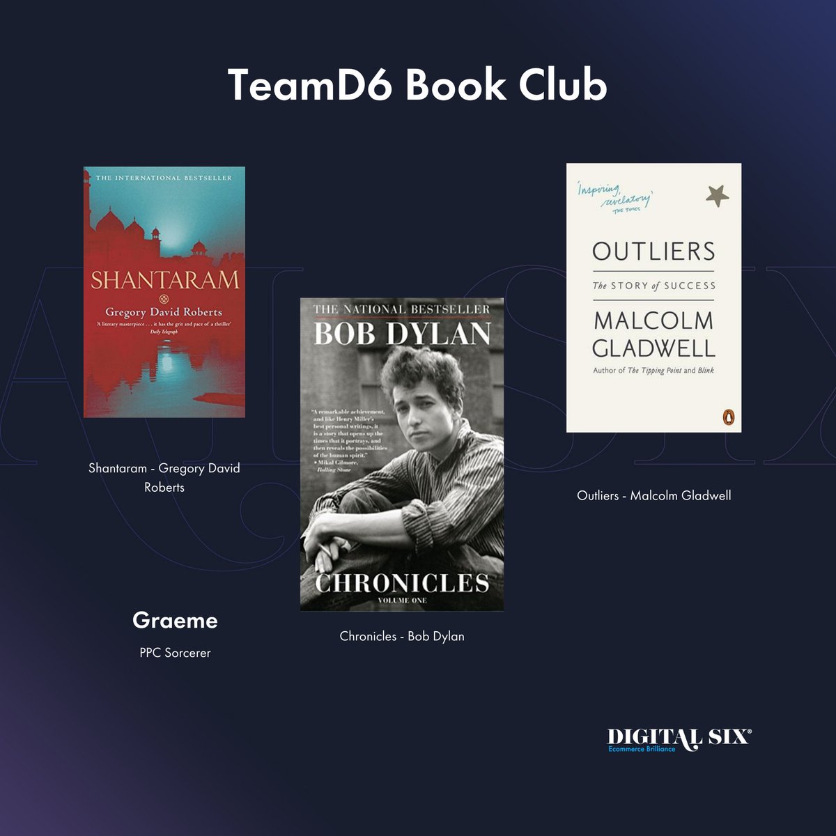 _digitalsix's tweet photo. 📚Since it's #WorldBookNight we thought we'd share some of #TeamD6's recommendations for your lockdown reading list! #ReadingHour https://t.co/4uWztD9BRv