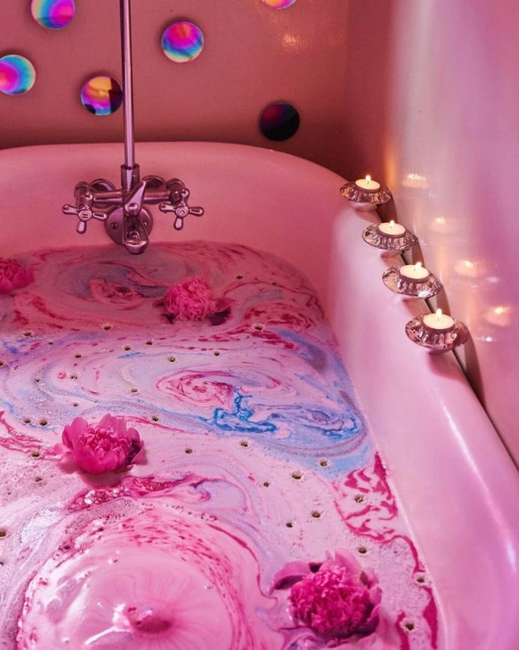 jiang yanli is my pink princess, therefore, she'll be paired with this pink heaven. a bath bomb that represents her persona, i'm giving her a jasmine, daisy, and milk bath bomb! she also could fall under a cotton candy + bubble gum fusion, making her the sweetest one