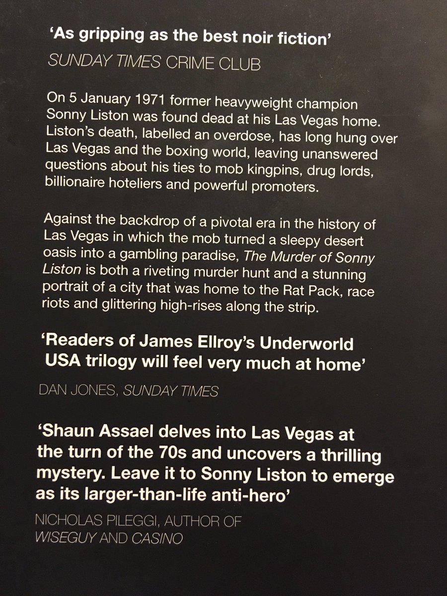 Suggestion for April 23 ... The Murder of Sonny Liston: A Story of Fame, Heroin, Boxing and Las Vegas (2016) by Shaun Assael.