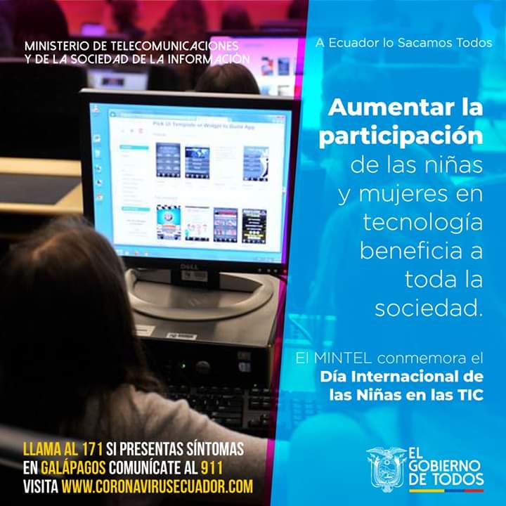 InfoElArenal's tweet photo. Nos sumamos al Día de las #NiñasEnLasTIC. Que sea una jornada para reflexionar y tomar conciencia sobre los derechos de las niñas en el uso y aprovechamiento de la tecnología, en su desarrollo personal y en lo profesional

#AEcuadorLoSacamosTodos https://t.co/WOykpszZRv
