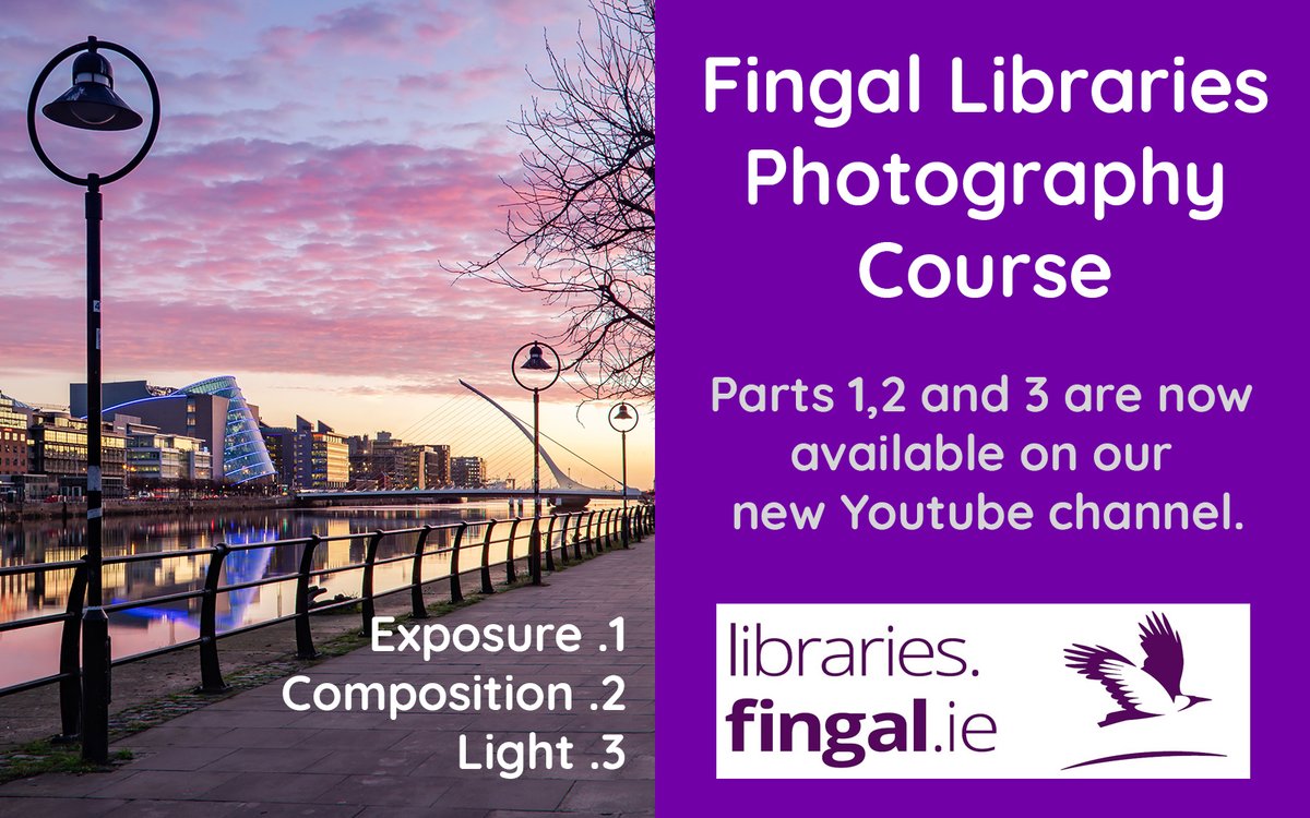 Now is the perfect time to learn a new skill or take up a new hobby.

Parts 1,2 &amp; 3 of The Fingal Libraries Online Photography Course are now available to view on YouTube.

Make sure to subscribe.

#TakeACloserLook #LeapIntoLibraries <a href="/LibrariesIre/">Libraries Ireland</a> 

youtube.com/playlist?list=…