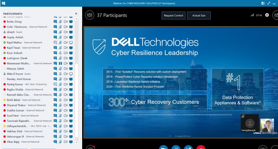 rajtanu's tweet photo. Webinar# HCL Tech # Cyber Recovery Solution # Piyush Verma Great Partnership# Interactive Session https://t.co/qhnFDoEMs8