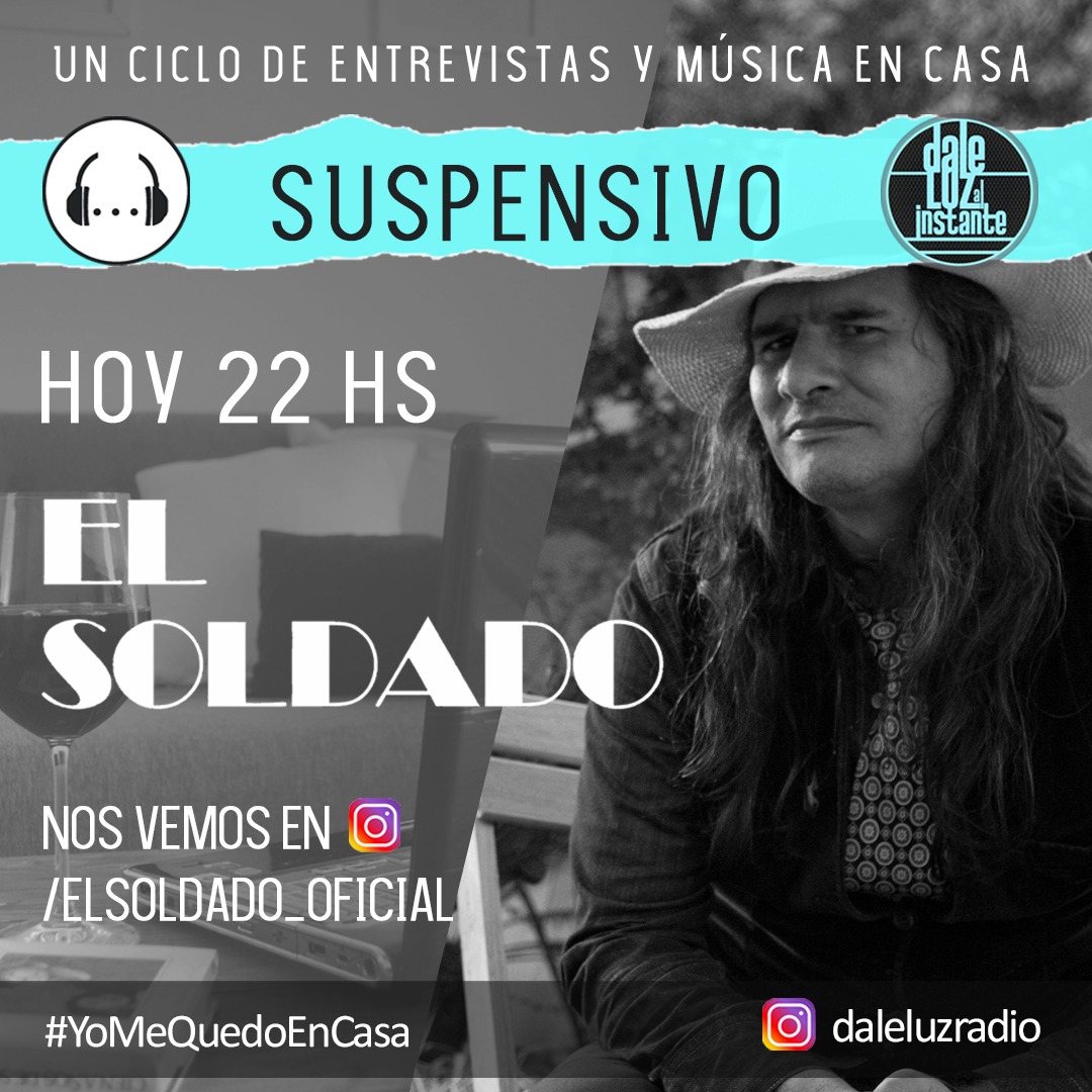 En el segundo turno de #Suspensivo 🎧, desde las 22 visitamos el Instagram de El Soldado para charlar con un gran amigo de la casa, desde casa.
 
🕙 22 hs - instagram.com/elsoldado_ofic…

#YoMeQuedoEnCasa