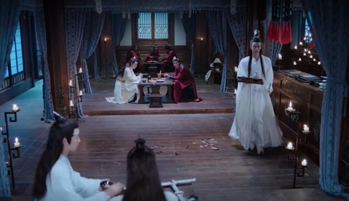 But also, given the Yao and Ouyang clan’s attachment to the Jins after Sunshot, OZZ may have grown up knowing Jin Ling. And though Jin Ling sometimes holds himself apart, in the tavern after Yi City, there’s this: