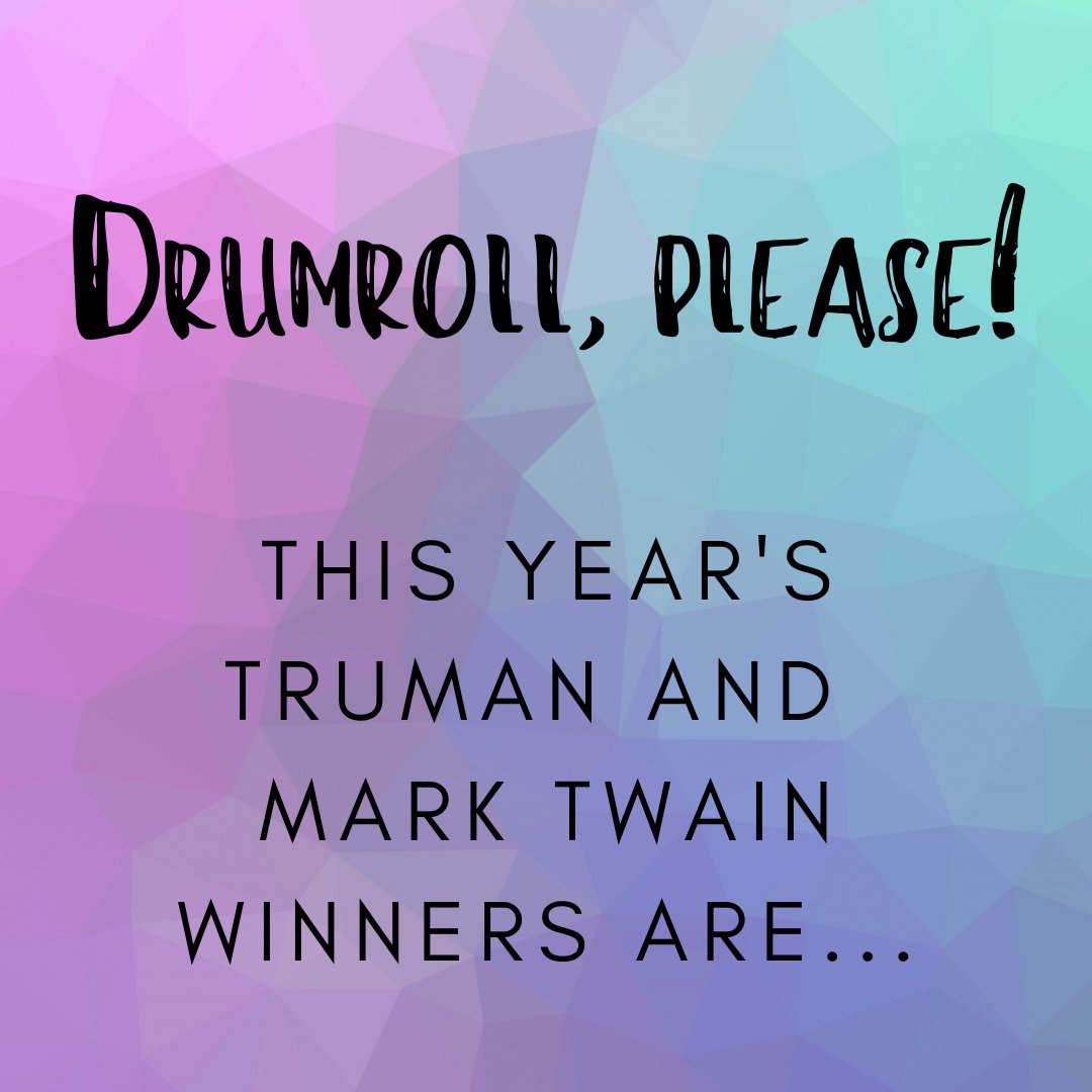 CherokeeMSLib's tweet photo. This year's Truman and Twain winners have been announced!  @CherokeeSPS https://t.co/IDYqIvUkvl