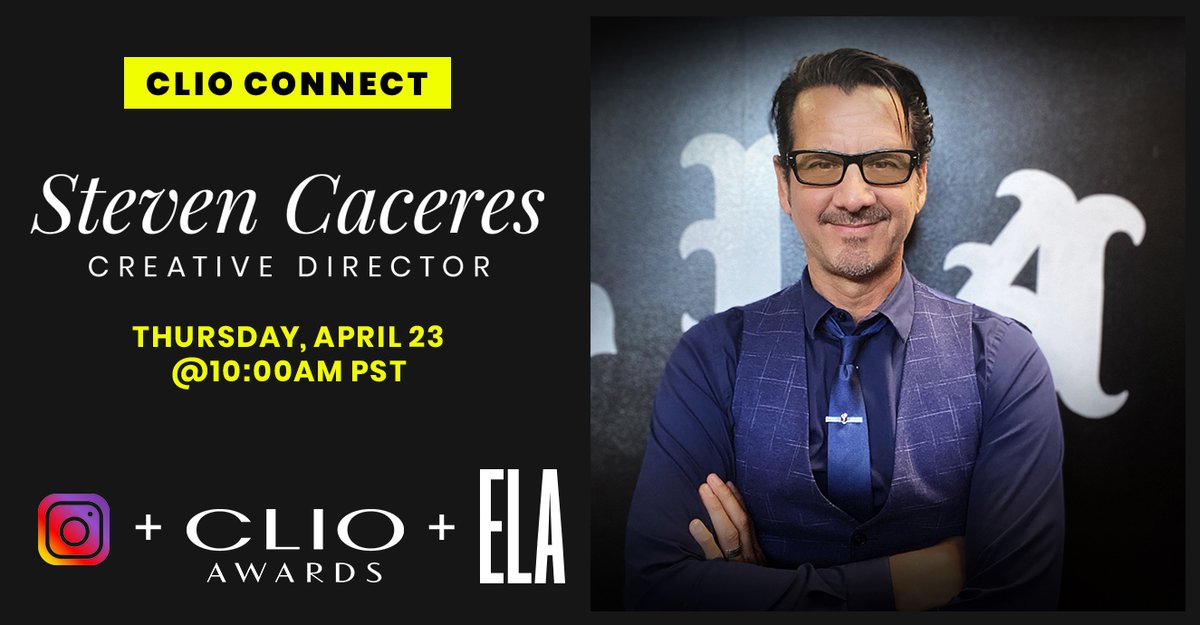 nudd's tweet photo. .@ScdsCaceres, creative director at @elaadvertising and former Clio Entertainment juror, is taking your questions now over at the @ClioAwards Instagram Story. Ask him anything! https://t.co/ejJ7Tz1CZF
#ClioConnect https://t.co/UVeUGtpsLn