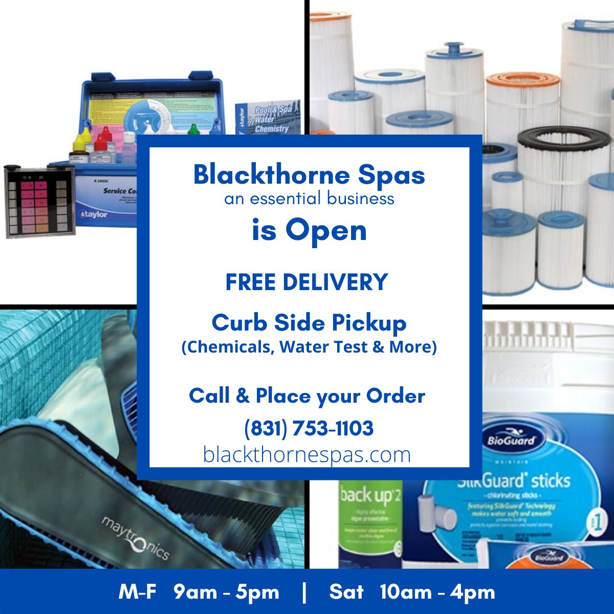 We're Open | Free Delivery | Curbside Pickup | Call &amp; Place Your Order (831)753-1103