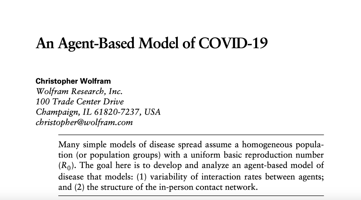 WolframScience's tweet photo. Don't forget to take a look at the latest issue of Complex systems, Christopher Wolfram looks at an agent-based model of COVID-19, you can view the paper here 👇
#complexsystems #epidemiology #COVID19 #networkmodels
https://t.co/FTe5yK3ZLm https://t.co/f1cSlzTDau