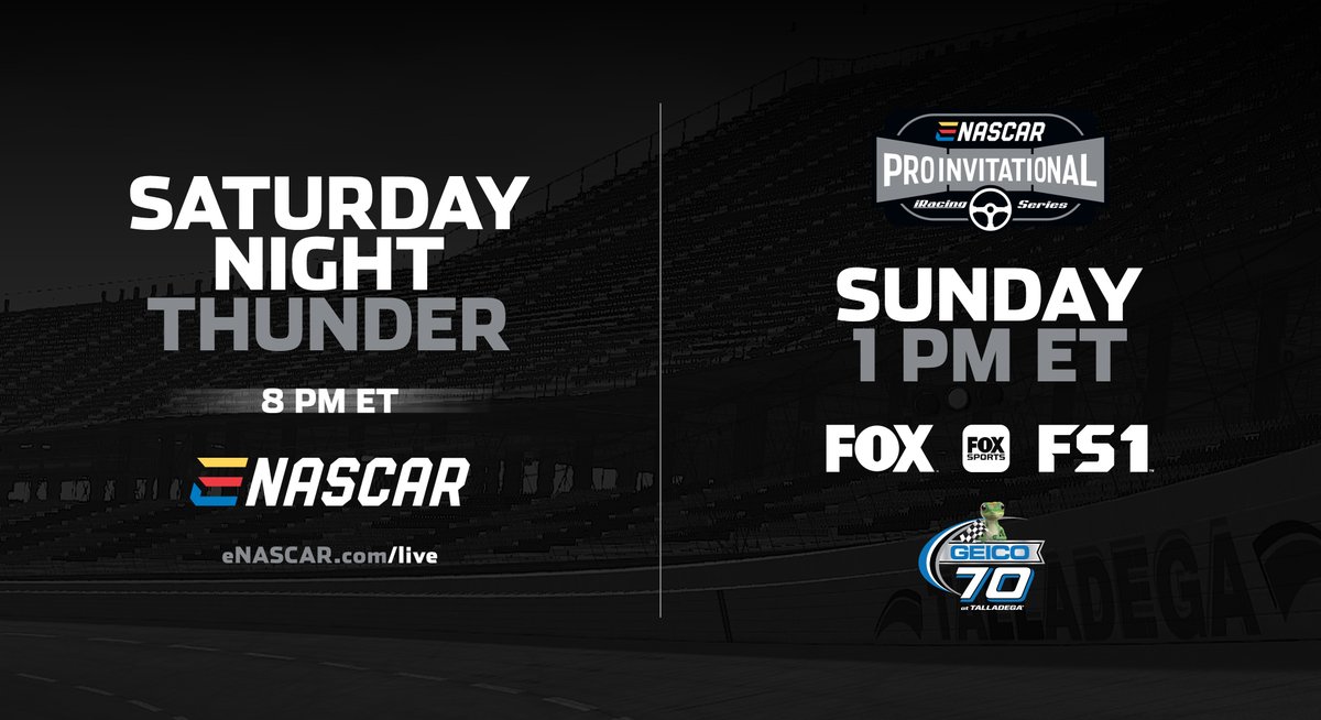 TALLADEGA's tweet photo. 🏁 𝙏 𝘼 𝙇 𝙇 𝘼 𝘿 𝙀 𝙂 𝘼 🏁

Retweet if you're ready for some superspeedway action this weekend!

#GEICO70 | #ProInvitationalSeries https://t.co/81FihPfQVx