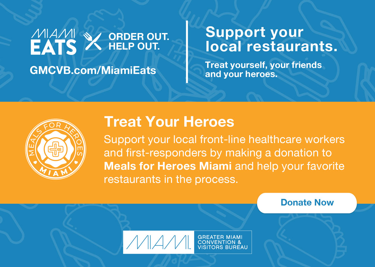 MiamiBeachNews's tweet image. Support your local front-line medical staff, police &amp;amp; fire first-responders through @meals_4_heroes! 

Help provide warm meals to those saving our community every day: mealsforheroesmiami.org #OrderOutHelpOut #MBeKind