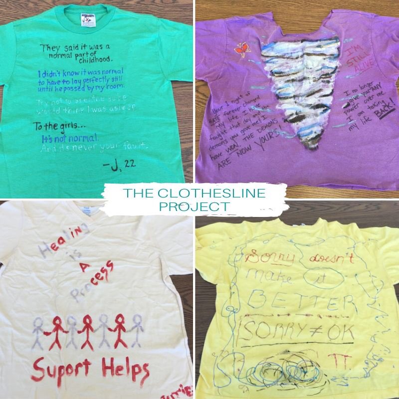 UTCSAW's tweet photo. The virtual #clotheslineproject for #saam2020 displaying t-shirts made by victims of violence. Each shirt tells a personal story be it about abuse, survival, or hope. #uttogether #stoptheviolence #webelievesurvivors https://t.co/FY7GB13IX8